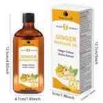 Huile de gingembre pressée à froid pour massage corporel, huile de racine de curcuma, huile d'amande douce, soin hydratant pour la peau sèche, adapté à tous les types de peau, adultes neutres 2